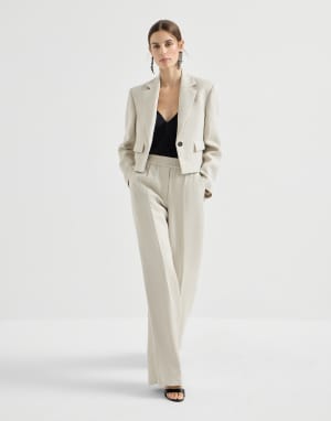Loose Track trousers Beige Woman - Brunello Cucinelli