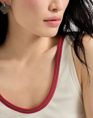 罗纹针织料无袖上衣 巴拿马色 女款 - Brunello Cucinelli