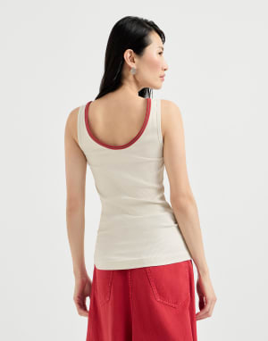 罗纹针织料无袖上衣 巴拿马色 女款 - Brunello Cucinelli