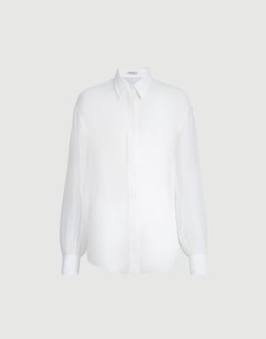 Crispy silk shirt White Woman - Brunello Cucinelli