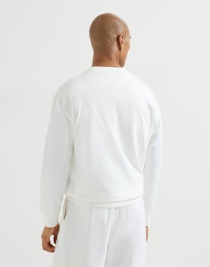 棉摇粒绒卫衣 灰白色 男款 - Brunello Cucinelli