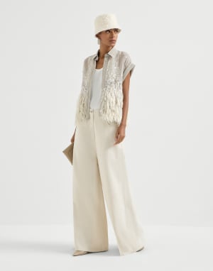 Top aus Satin Weiß Damen - Brunello Cucinelli