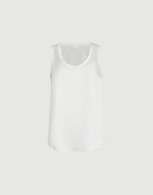 Stretch silk satin camisole White Woman - Brunello Cucinelli