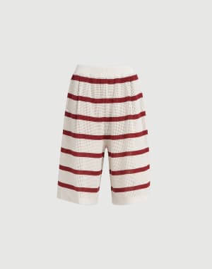 棉针织百慕大短裤 波尔多色 女款 - Brunello Cucinelli