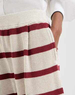 棉针织百慕大短裤 波尔多色 女款 - Brunello Cucinelli