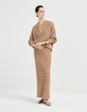 Satin T-shirt Chocolate Woman - Brunello Cucinelli