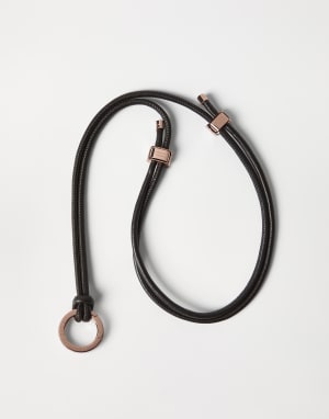 Cordino porta occhiali in pelle Marrone Donna - Brunello Cucinelli