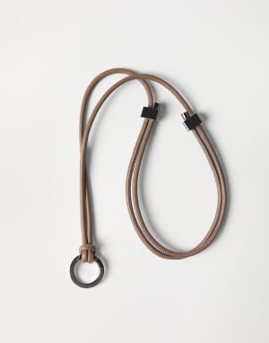 Cordino porta occhiali in pelle Beige Donna - Brunello Cucinelli