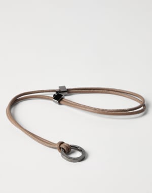 Brillenkette aus Kordel mit Monili Beige Damen - Brunello Cucinelli