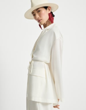 Sablé crêpe blazer White Woman - Brunello Cucinelli