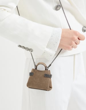 Suede Top-Handle Essence bag Bark Woman - Brunello Cucinelli