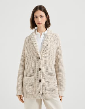 Net cardigan Oat Woman - Brunello Cucinelli
