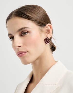 Серьги из гематита и серебра Красный Женщина - Brunello Cucinelli