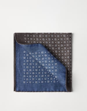 Pocket square with pattern Hazelnut Man - Brunello Cucinelli