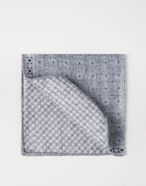 Silk pocket square Grey Man - Brunello Cucinelli