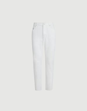 Pantalon en denim teint en pièce Neige Homme - Brunello Cucinelli