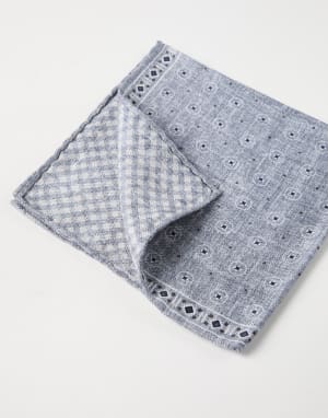 Silk pocket square Grey Man - Brunello Cucinelli