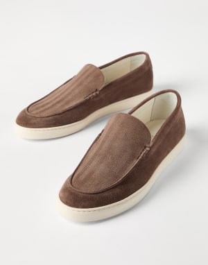 Suede loafer sneakers Tobacco Man - Brunello Cucinelli