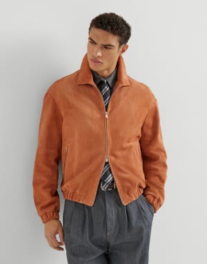 Suede jacket Apricot Man - Brunello Cucinelli