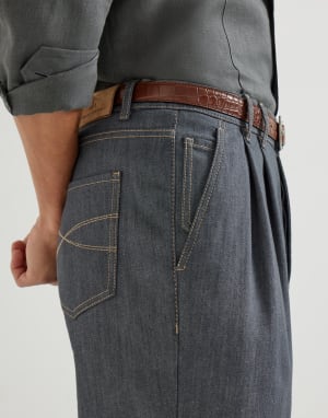Pantalón de denim confort Gris Medio Hombre - Brunello Cucinelli