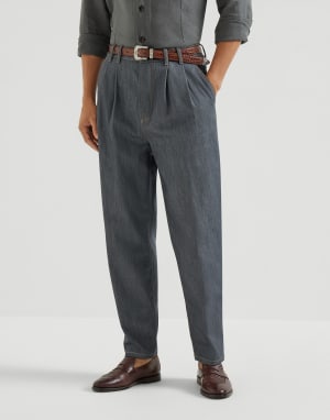 Pantalón de denim confort Gris Medio Hombre - Brunello Cucinelli