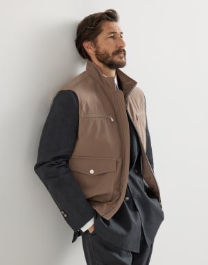 Жилет из нейлона с утеплителем Ореховый Мужчина - Brunello Cucinelli