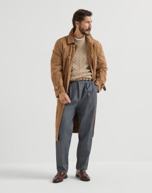 Cashmere vanisé cable knit sweater Brown Man - Brunello Cucinelli