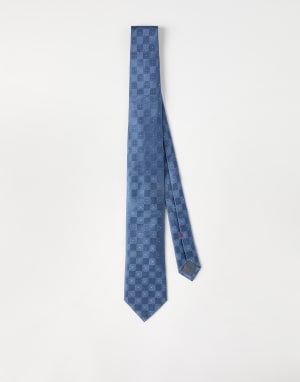 Silk tie with pattern Denim Man - Brunello Cucinelli