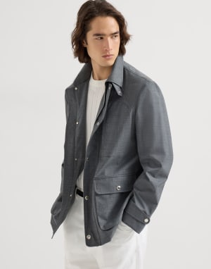 Bonded fresco field jacket Grey Man - Brunello Cucinelli