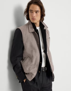 Cashmere flannel vest Brown Man - Brunello Cucinelli