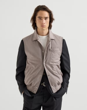 Cashmere flannel vest Brown Man - Brunello Cucinelli