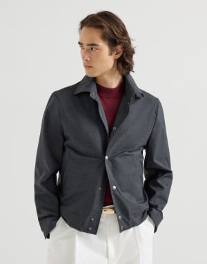 Virgin wool fresco outerwear jacket Dark Grey Man - Brunello Cucinelli