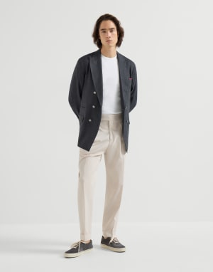 Reversed calfskin sneakers Lignite Grey Man - Brunello Cucinelli