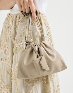 Подвеска для сумки из телячьей кожи Светло-бежевый Женщина - Brunello Cucinelli