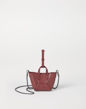 Borsa BC Duo micro in vitello Rosso Mattone Donna - Brunello Cucinelli