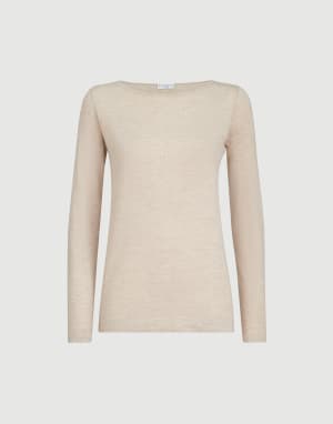 Джемпер из кашемира и шелка Sparkling Песок пустыни Женщина - Brunello Cucinelli