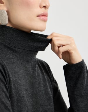 丝绒混纺毛衣 钢灰色 女款 - Brunello Cucinelli