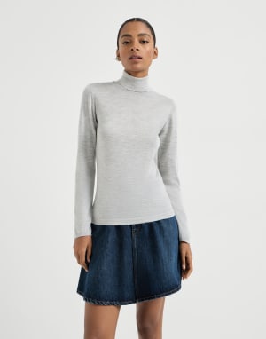 Джемпер из кашемира и шелка Светло-Серый Женщина - Brunello Cucinelli