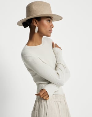 Джемпер из кашемира и шелка Sparkling Белый Женщина - Brunello Cucinelli