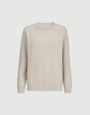 Джемпер из кашемира с цепочкой Мониль Бежевый с серым оттенком Женщина - Brunello Cucinelli