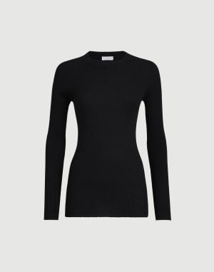 Cashmere and silk Sparkling sweater Black Woman - Brunello Cucinelli