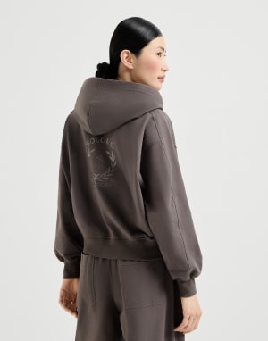 Sweatshirt with embroidery Brown Woman - Brunello Cucinelli