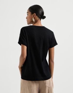 Легкий джемпер из кашемира и шелка Чёрный Женщина - Brunello Cucinelli