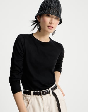 Джемпер из кашемира и шелка Чёрный Женщина - Brunello Cucinelli