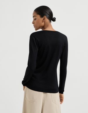 Cashmere and silk sweater Black Woman - Brunello Cucinelli
