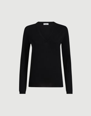 Cashmere and silk sweater Black Woman - Brunello Cucinelli