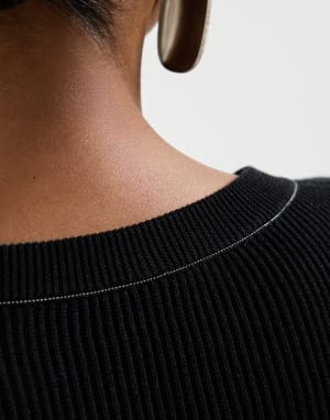 Джемпер из хлопка Чёрный Женщина - Brunello Cucinelli