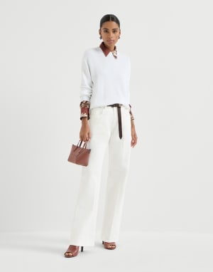 Cotton sweater White Woman - Brunello Cucinelli