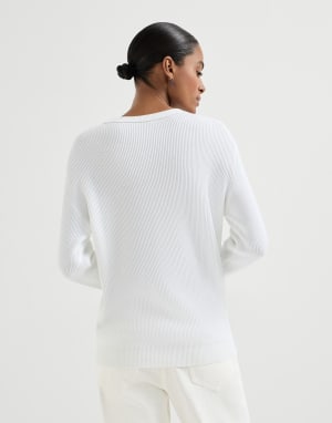Cotton sweater White Woman - Brunello Cucinelli