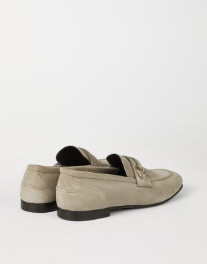 Suede loafers Light Grey Woman - Brunello Cucinelli